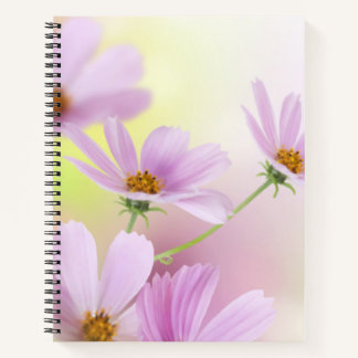 Personalisiertes Bild & rosa Wasserfarben-Blumen Notizbuch
