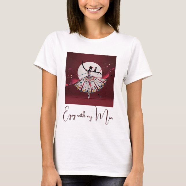 personalisiertes Bild & Text Frau T-Shirt  (Vorderseite)