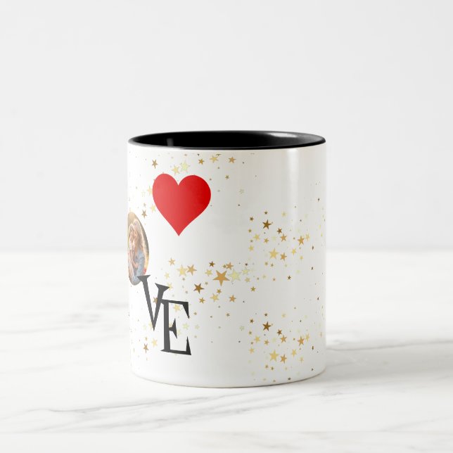 Personalisiertes Bild von Mommy und mir Liebe Zweifarbige Tasse (Mittel)