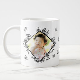 Personalisiertes Bildergeschenk für Blumenrahmen Jumbo-Tasse