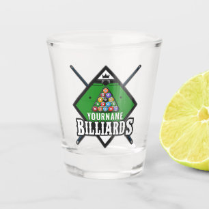 Personalisiertes Billard NAME-Queue-Regal Poolraum Schnapsglas