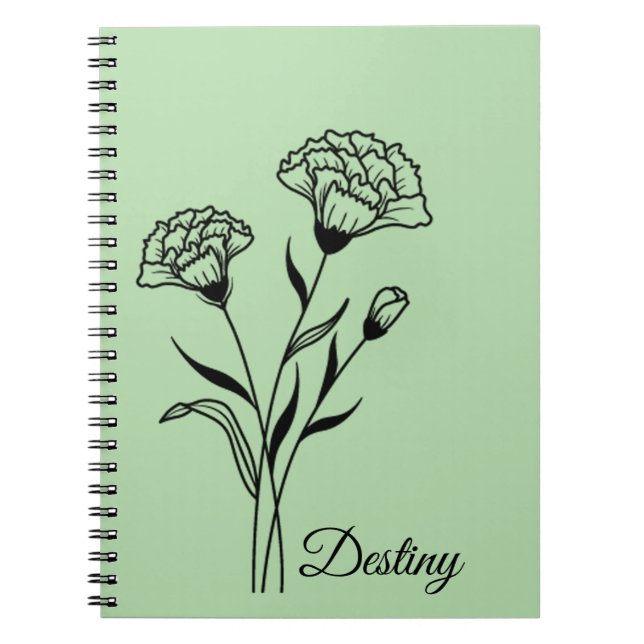 Personalisiertes Birth-Blume-Notebook Notizblock (Vorderseite)