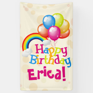 Personalisiertes Birthday Balloons-Regenbogenbanne Banner