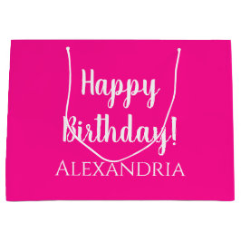 Personalisiertes Birthday Hot Pink-Gastgeschenk Große Geschenktüte