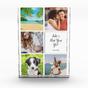 Personalisiertes Bisher Bestes Jahr Modern Fünf Fotoblock