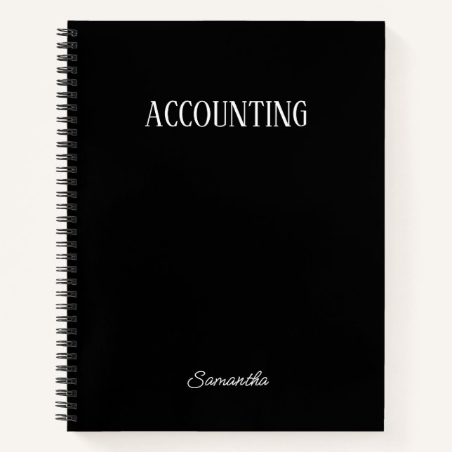 Personalisiertes Black Accounting Notizbuch (Vorderseite)