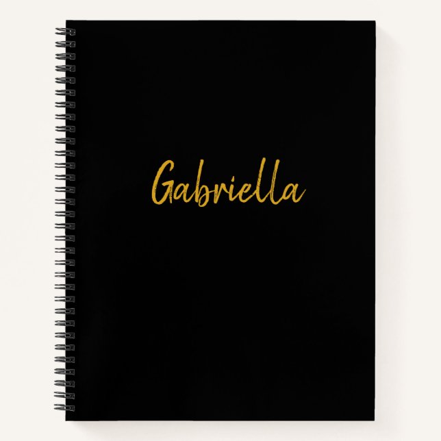 Personalisiertes Black and Gold Notebook Notizbuch (Vorderseite)