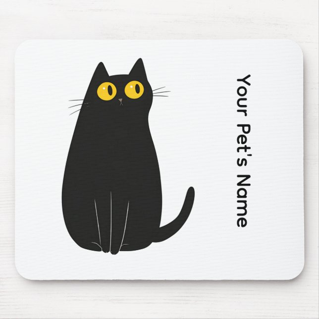 Personalisiertes Black Cat Mouse Pad mit Ihrem Pet Mousepad (Vorne)