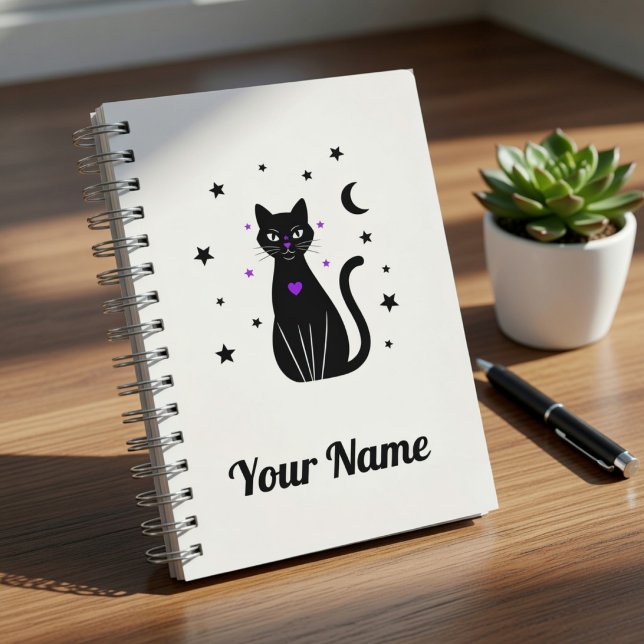Personalisiertes Black Cat Notebook Notizblock (Von Creator hochgeladen)