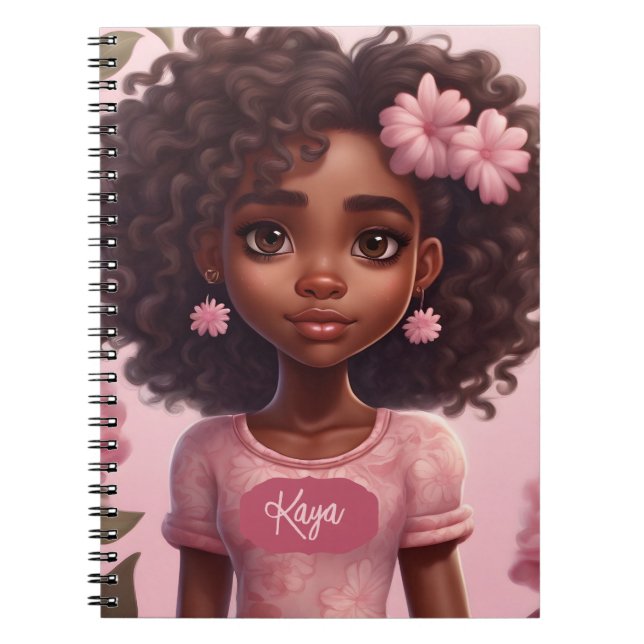 Personalisiertes Black Girl-Notebook Notizblock (Vorderseite)