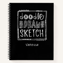 Personalisiertes Black Sketchbook Notizbuch