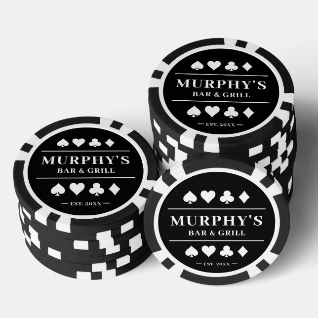 Personalisiertes Black & White Individuelle Name C Pokerchips (Stapel)