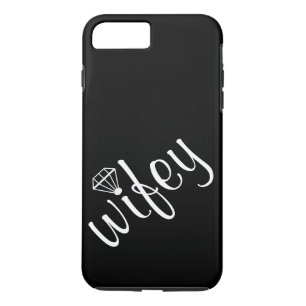 Personalisiertes Black Wifey Script & Diamond Case-Mate iPhone Hülle