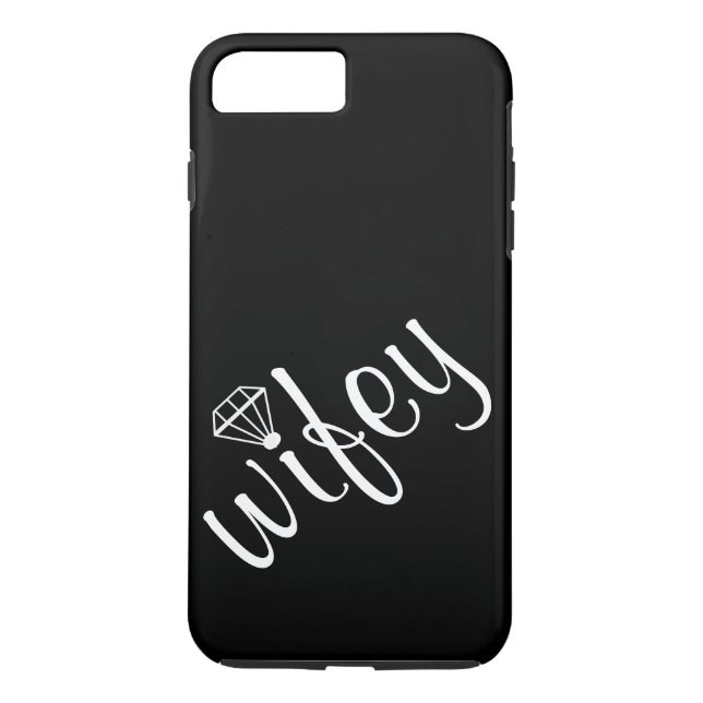 Personalisiertes Black Wifey Script & Diamond Case-Mate iPhone Hülle (Rückseite)