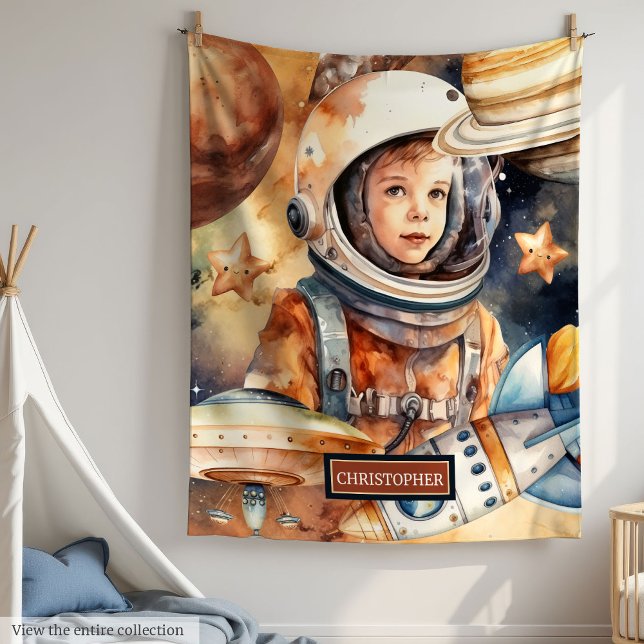 Personalisiertes Blanket-Astronautenthema Fleecedecke (Personalized Blanket Astronaut Theme

)