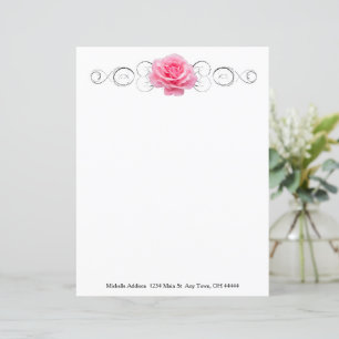 Personalisiertes Blatt aus rosa Rosa