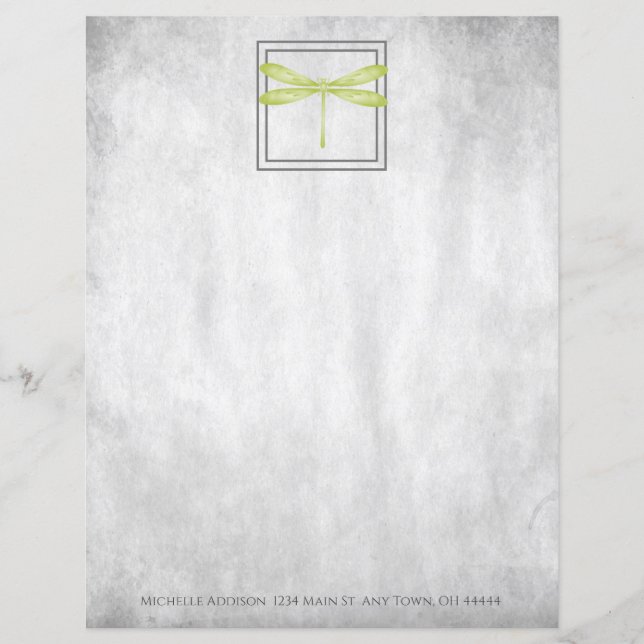 Personalisiertes Blatt für die grüne Libelle (Vorderseite)