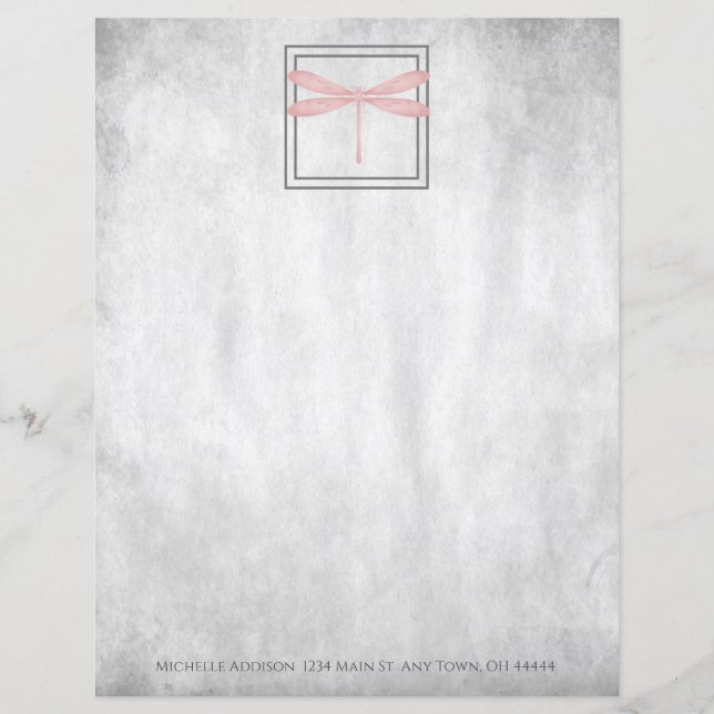 Personalisiertes Blatt für Rosa Dragonfly (Vorderseite)