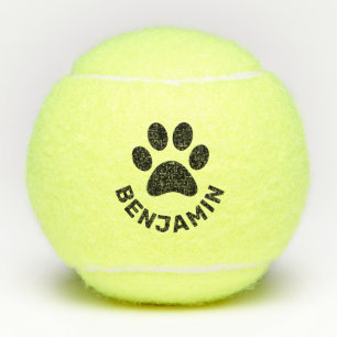 Personalisiertes Blatt Pet Name Hund Tennisbälle