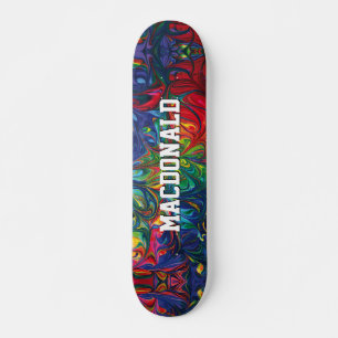 Personalisiertes Blau Abstrakt Skateboard