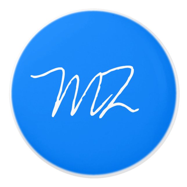 Personalisiertes Blau Keramikknauf (Vorderseite)