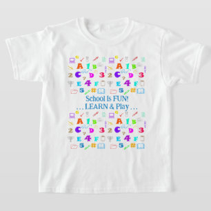 Personalisiertes Blau, lustige Kinder farbenfrohe  T-Shirt