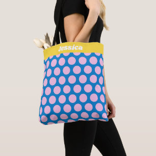 Personalisiertes Blau-Pink-Polka-Dot-Muster