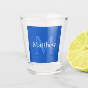 Personalisiertes Blau Schnapsglas