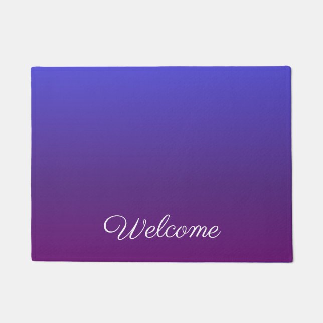 Personalisiertes Blau und lila Ober Fußmatte (Vorderseite)