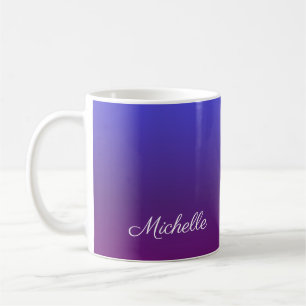 Personalisiertes Blau und lila Ober Kaffeetasse