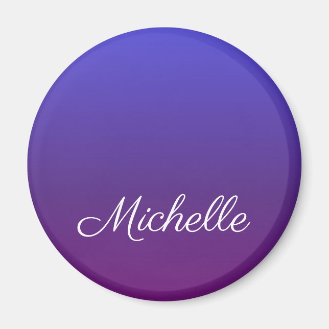 Personalisiertes Blau und lila Ober Magnet (Vorne)