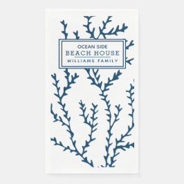 Personalisiertes Blaualgenmuster - Beach House Serviette