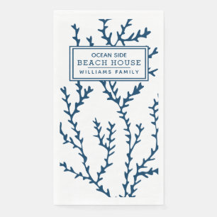 Personalisiertes Blaualgenmuster - Beach House Serviette
