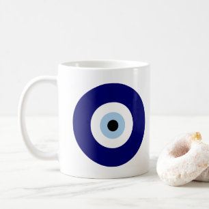 Personalisiertes Blaue böse Augenschutzzeichen Kaffeetasse