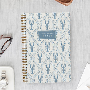 Personalisiertes Blaue-Hummer-Spalier Notizbuch
