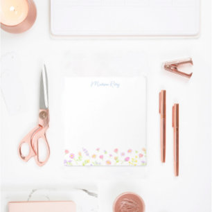 Personalisiertes Blaue Notizbuch mit Pastell-Wildb Notizblock
