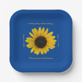 Personalisiertes Blauer Sonnenblumenereignis Pappteller
