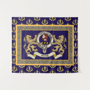 Personalisiertes Blaues Adair-Clan-Abzeichen Wandteppich