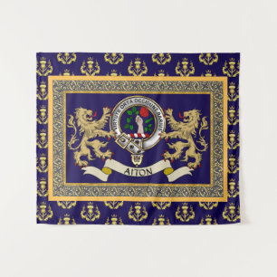 Personalisiertes blaues Aiton-Clan-Abzeichen Wandteppich