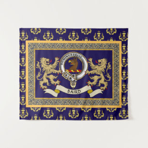 Personalisiertes blaues Baird-Clan-Abzeichen Wandteppich