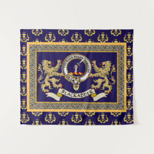 Personalisiertes Blaues Blackadder-Clan-Abzeichen Wandteppich
