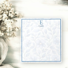 Personalisiertes blaues Blumen-Notizbuch Notizblock
