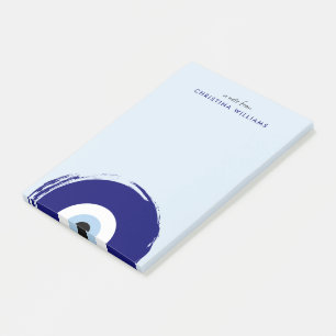 Personalisiertes Blaues Böser Blick Schutzsymbol Post-it Klebezettel