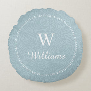 Personalisiertes Blaues botanisches Muster Rundes Kissen