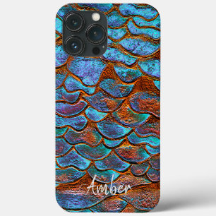 Personalisiertes blaues Bronze-Kupfer-Metallmuster Case-Mate iPhone Hülle