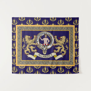 Personalisiertes blaues Clan-Abzeichen Allardice Wandteppich