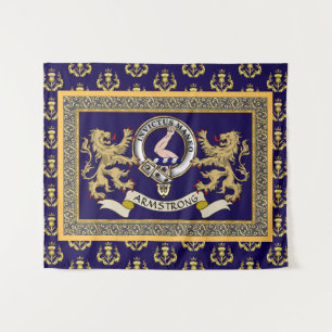 Personalisiertes blaues Clan-Abzeichen Armstrong Wandteppich