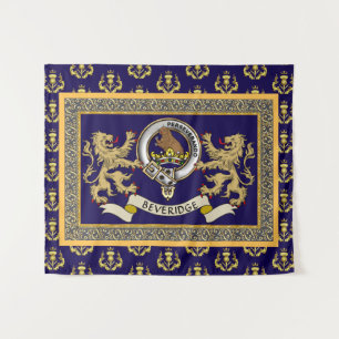 Personalisiertes blaues Clan-Abzeichen Beveridge Wandteppich