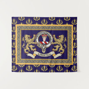 Personalisiertes blaues Clan-Abzeichen Robertson Wandteppich