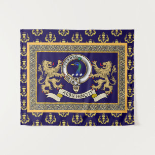 Personalisiertes blaues Clan-Abzeichen von Arbuthn Wandteppich